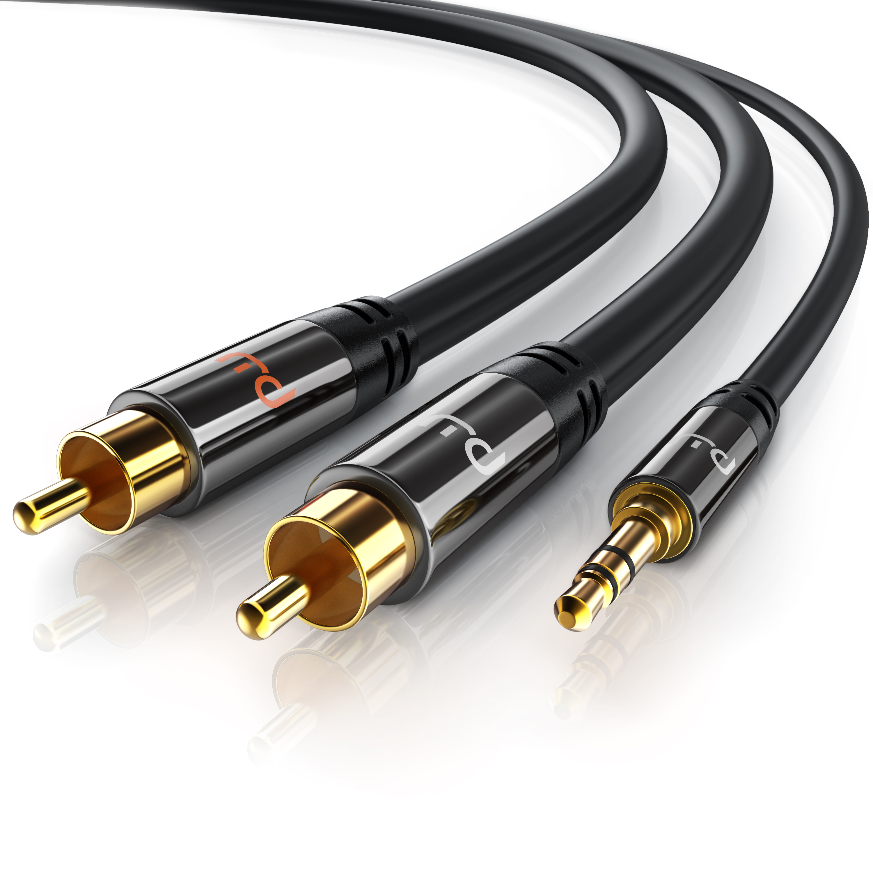 Primewire HQ Platinum AUX Klinkenstecker zu 2x Cinch RCA Metall Stecker 1,5 m