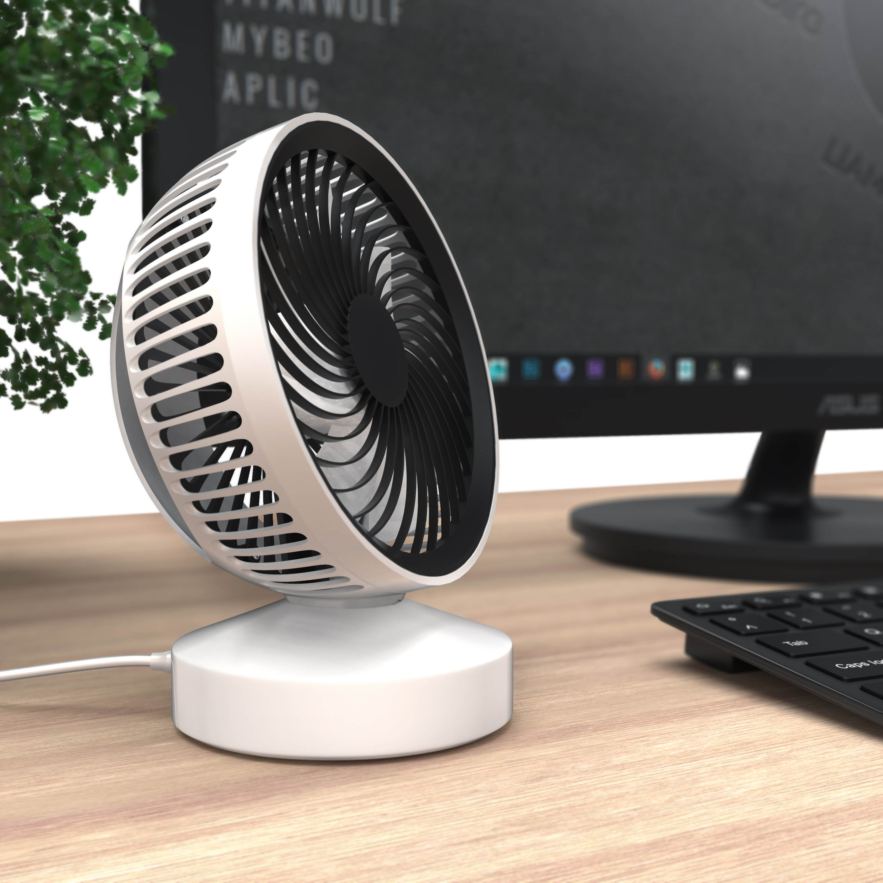 CSL Premium USB Mini Ventilator mit ausklappbaren Standfüßen Hoher Luftdurchsatz