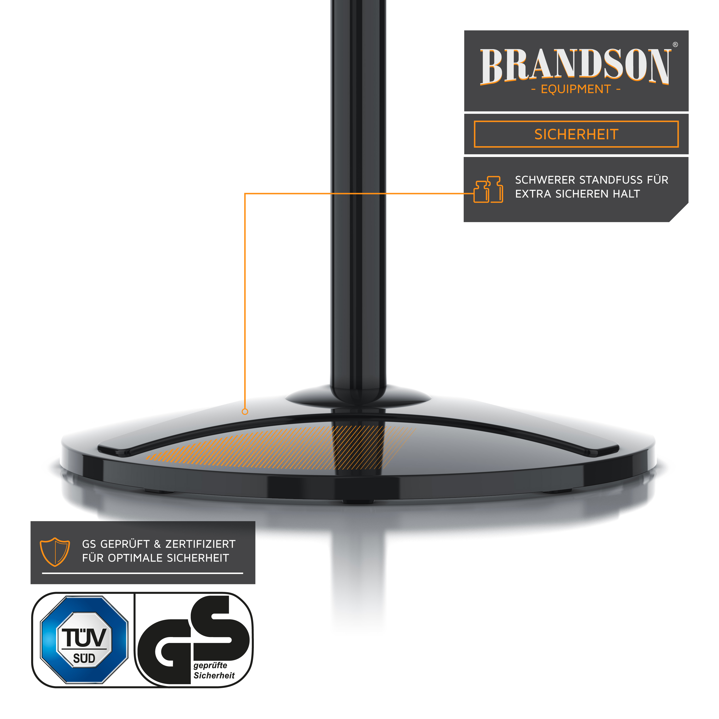 Brandson 60 Watt Standventilator 38,5 cm Rotordurchmesser Höhe variabel 3 Modi